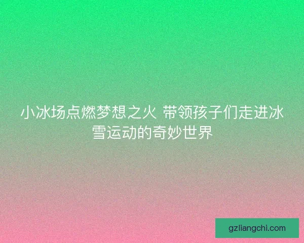 小冰场点燃梦想之火 带领孩子们走进冰雪运动的奇妙世界