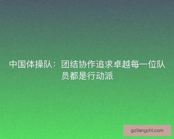 中国体操队:团结协作追求卓越每一位队员都是行动派 中国体操队:团结协作追求卓越每一位队员都是行动派