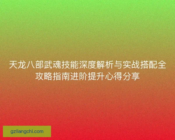 天龙八部武魂技能深度解析与实战搭配全攻略指南进阶提升心得分享 天龙八部武魂技能深度解析与实战搭配全攻略指南进阶提升心得分享