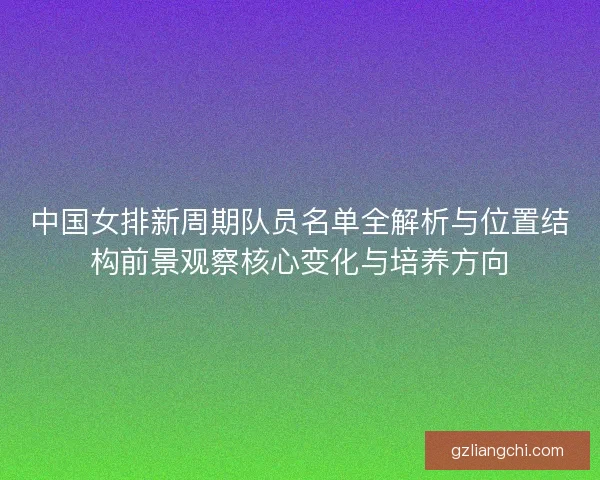 中国女排新周期队员名单全解析与位置结构前景观察核心变化与培养方向