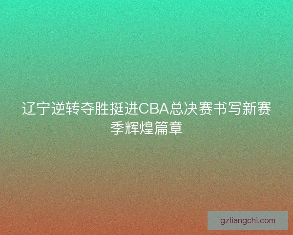 辽宁逆转夺胜挺进CBA总决赛书写新赛季辉煌篇章