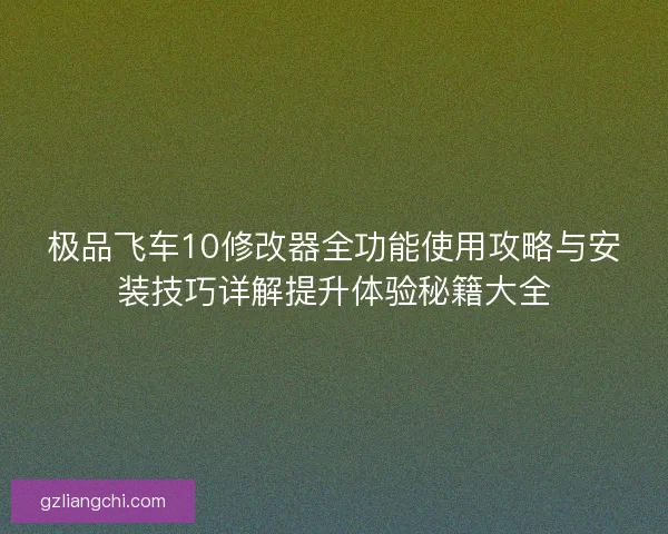 极品飞车10修改器全功能使用攻略与安装技巧详解提升体验秘籍大全 极品飞车10修改器全功能使用攻略与安装技巧详解提升体验秘籍大全