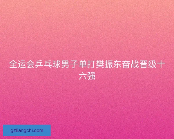 全运会乒乓球男子单打樊振东奋战晋级十六强 全运会乒乓球男子单打樊振东奋战晋级十六强